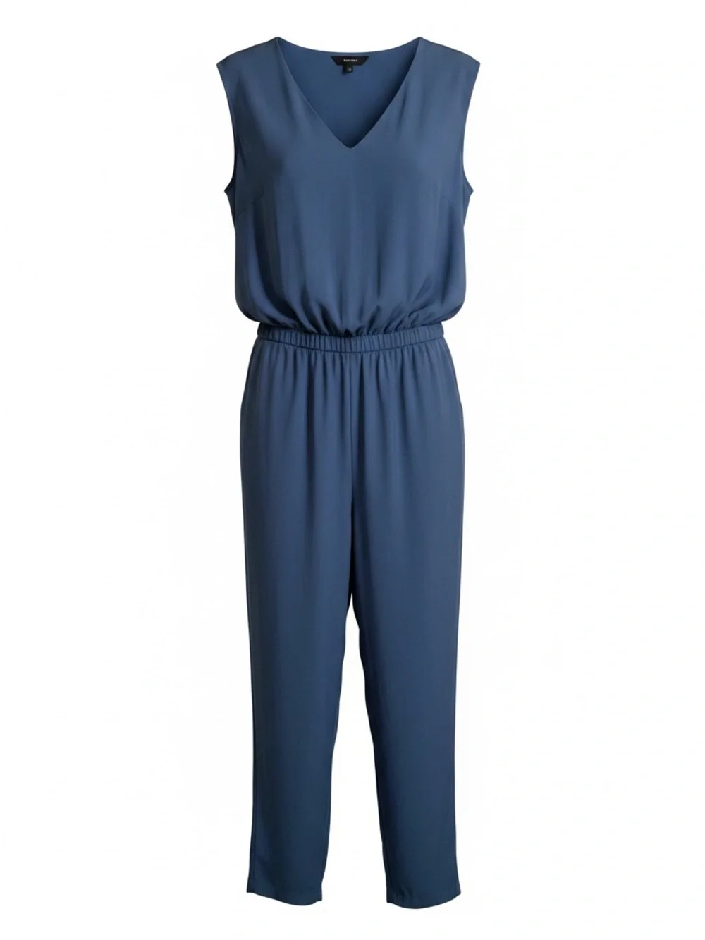 J. Crew Sleeveless Teal-Blue V-Neck Jumpsuit